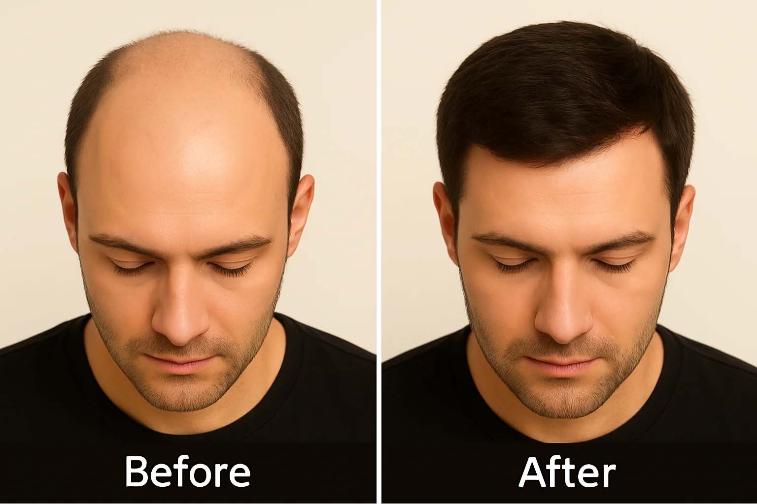Before & After GROW MORE HAIR TREATMENT OR HAIR LOSS AND BALDNESS, ALOPECIA AREATA, UNIVERSAL ALOPECIA